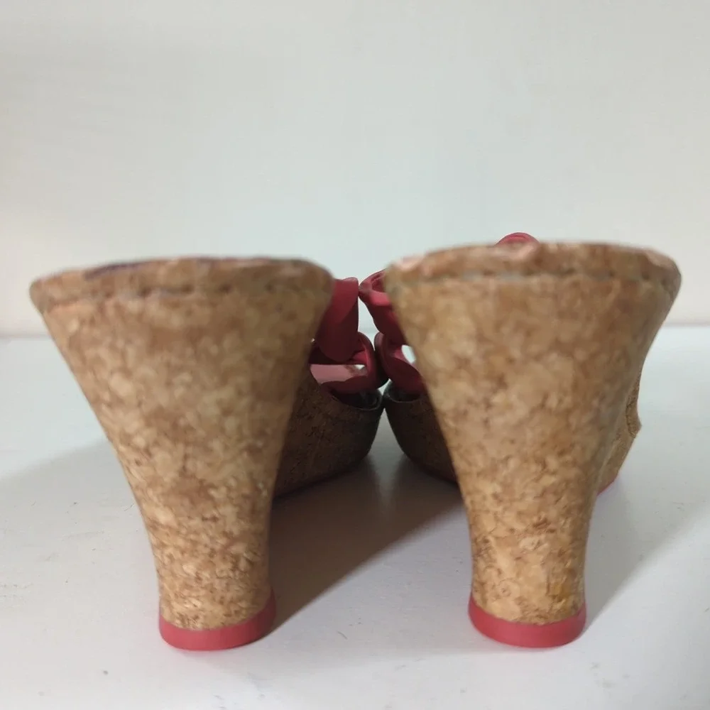 Born Women Driller‎ Cork Coral Pink Platform Wedge Sandals 8  3.5